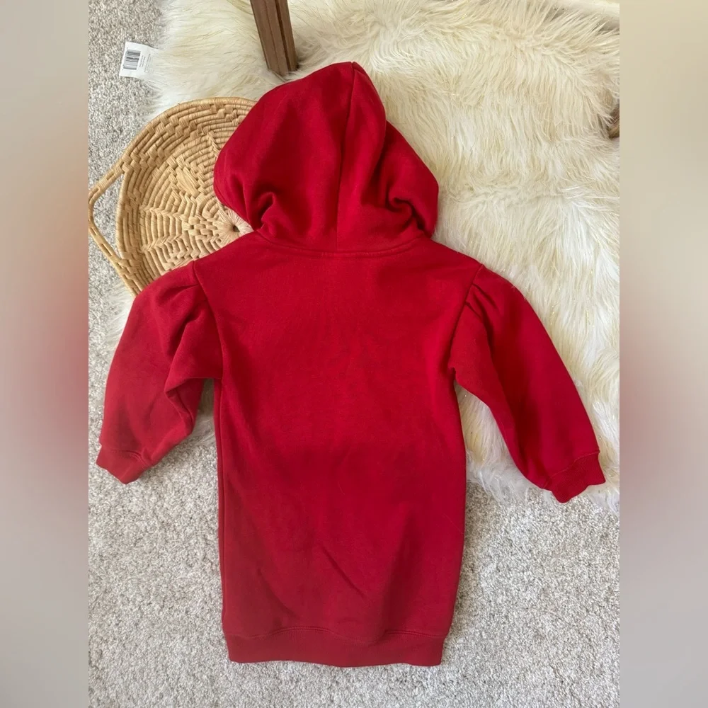 babyGap Disney Red Minnie Mouse Graphic Hoodie Dress Size 4